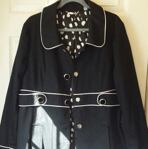 APT. 9 Black and White Pea Coat